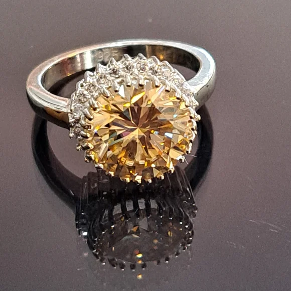 *CERTIFIED* GORGEOUS 5 CT NATURAL CHAMPAGNE HPHT DIAMOND SOLITAIRE RING SIZE 8